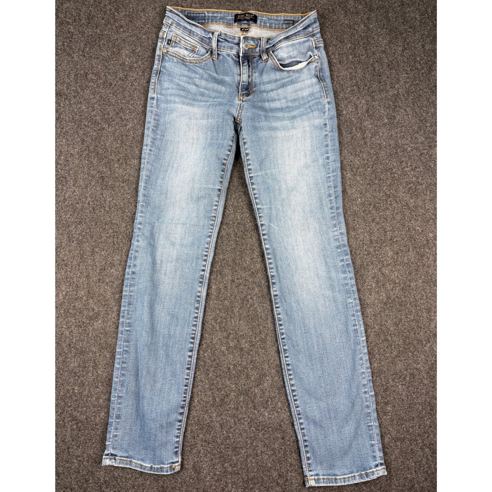 Judy Blue Los Angeles Light Fit Jeans Light Wash Straight Leg Size 5 27 26x29